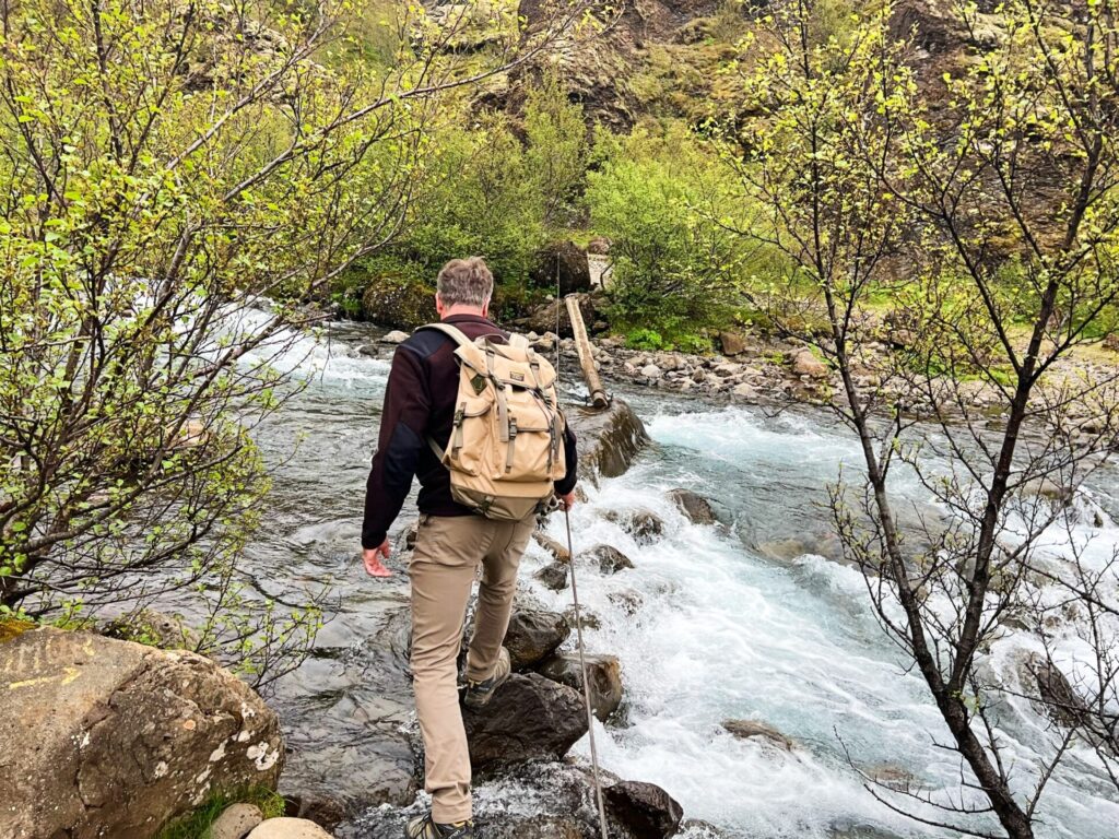 Hiking Glymur Waterfall in Iceland