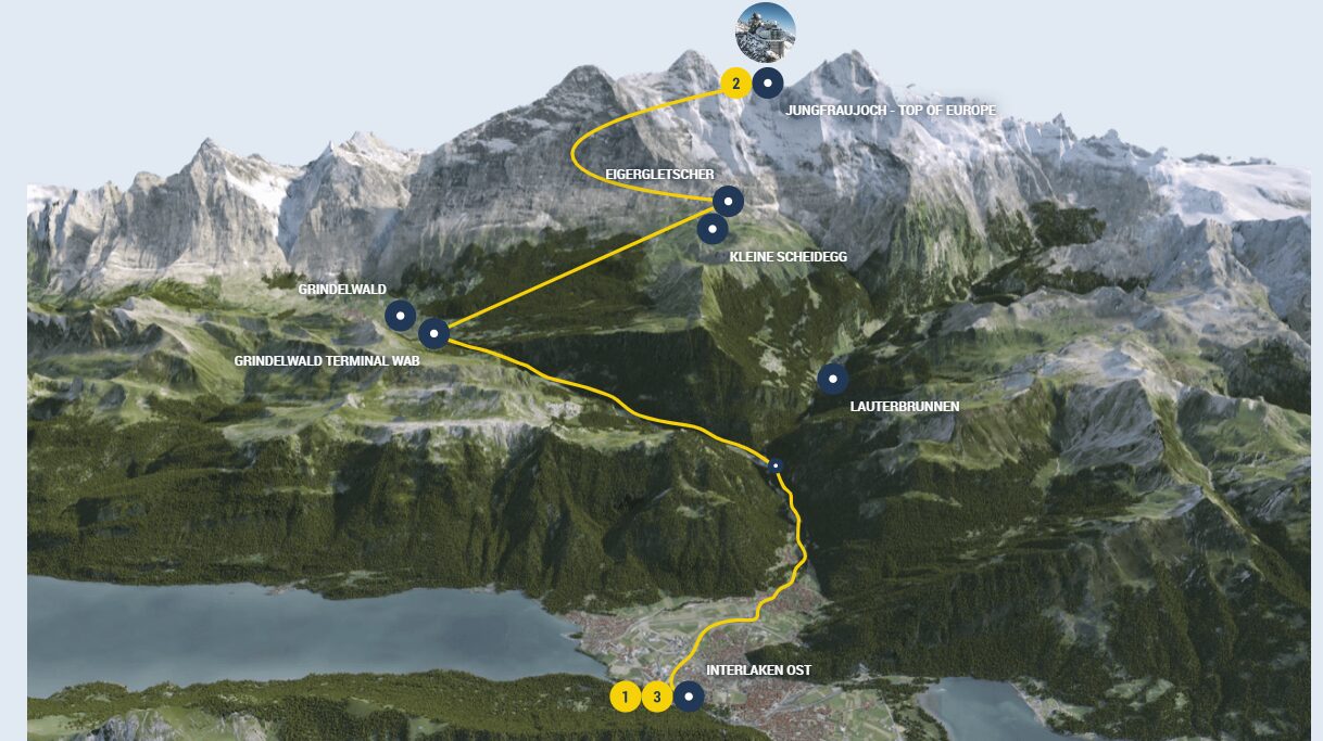 Jungfrauoch Gondola map