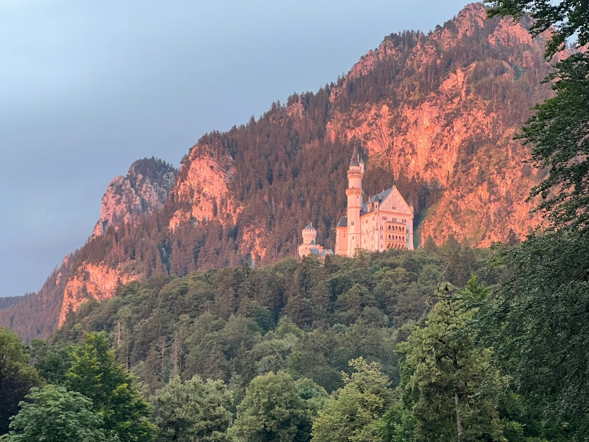 Neuschwanstein sunset pinks